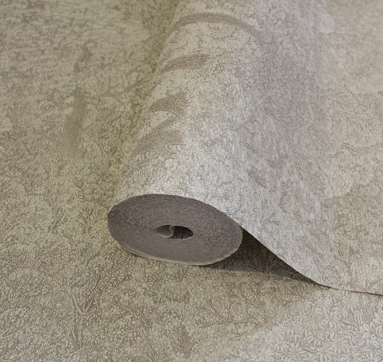 Gray Embossed Wallpaper – Glittering Accents (24107-1)